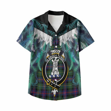 Malcolm Tartan Crest Kid Hawaiian Shirt New Zealand Maori Korowai Cloak