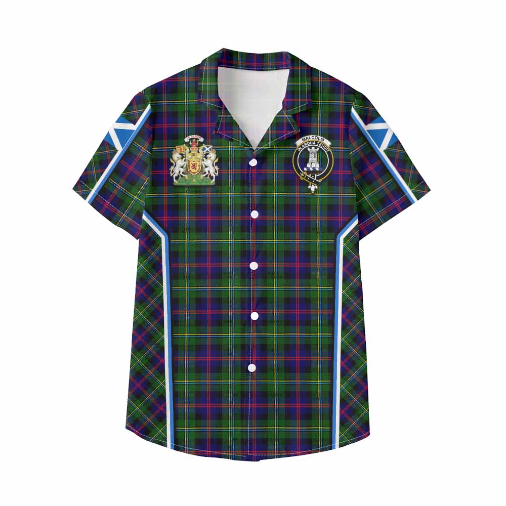 Malcolm Tartan Crest Kid Hawaiian Shirt Scotland Coat of Arm Flag Style - Tartan Vibes Clothing