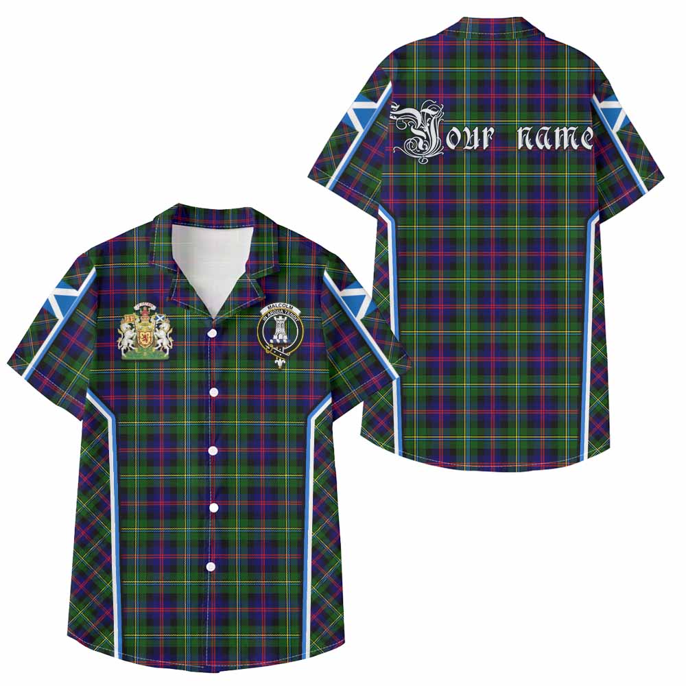 Malcolm Tartan Crest Kid Hawaiian Shirt Scotland Coat of Arm Flag Style - Tartan Vibes Clothing