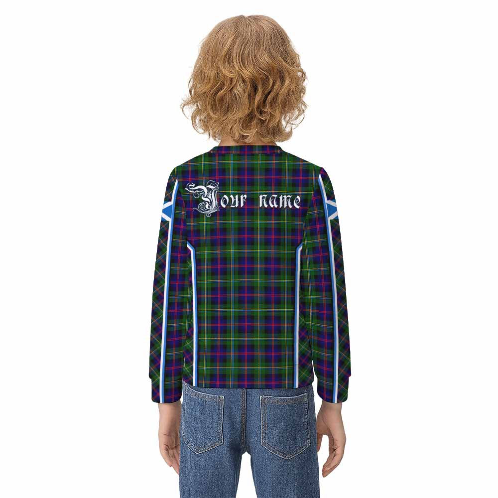 Malcolm Tartan Crest Kid Knitted Sweatshirt Scotland Coat of Arm Flag Style - Tartan Vibes Clothing