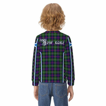 Malcolm Tartan Crest Kid Knitted Sweatshirt Scotland Coat of Arm Flag Style