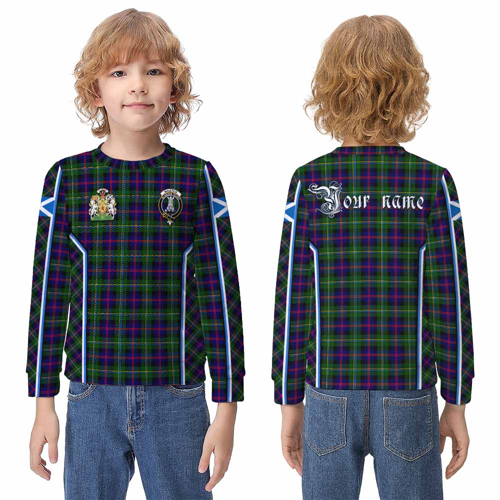Malcolm Tartan Crest Kid Knitted Sweatshirt Scotland Coat of Arm Flag Style - Tartan Vibes Clothing