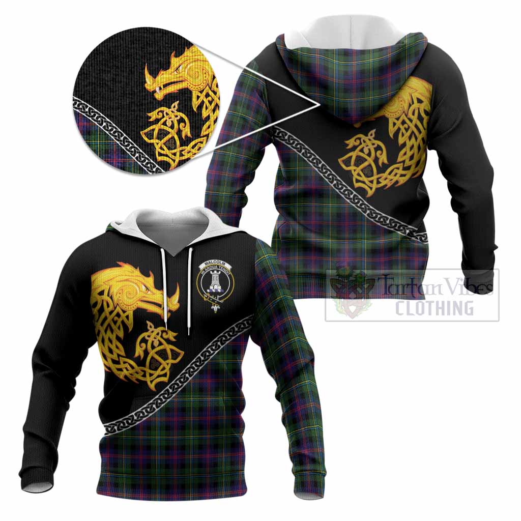 Malcolm Tartan Crest Knitted Hoodie Legendary Dragon Knot Half Style