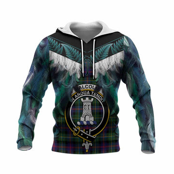 Malcolm Tartan Crest Knitted Hoodie New Zealand Maori Korowai Cloak