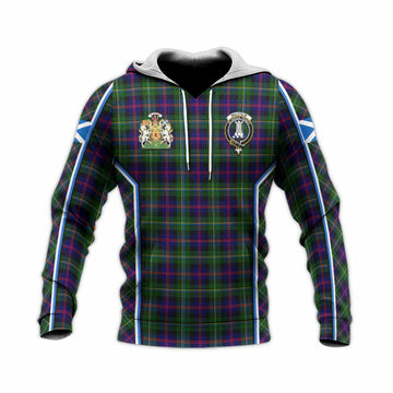 Malcolm Tartan Crest Knitted Hoodie Scotland Coat of Arm Flag Style - Tartan Vibes Clothing