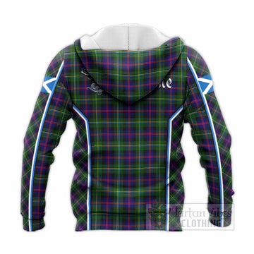 Malcolm Tartan Crest Knitted Hoodie Scotland Coat of Arm Flag Style - Tartan Vibes Clothing