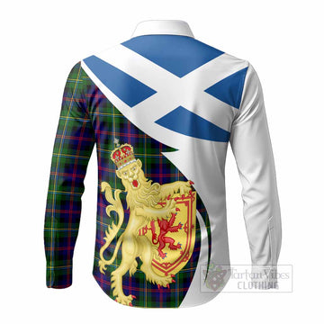 Malcolm Tartan Crest Lion Rampant Long Sleeve Button Shirts Classic Scottish Style - Tartan Vibes Clothing
