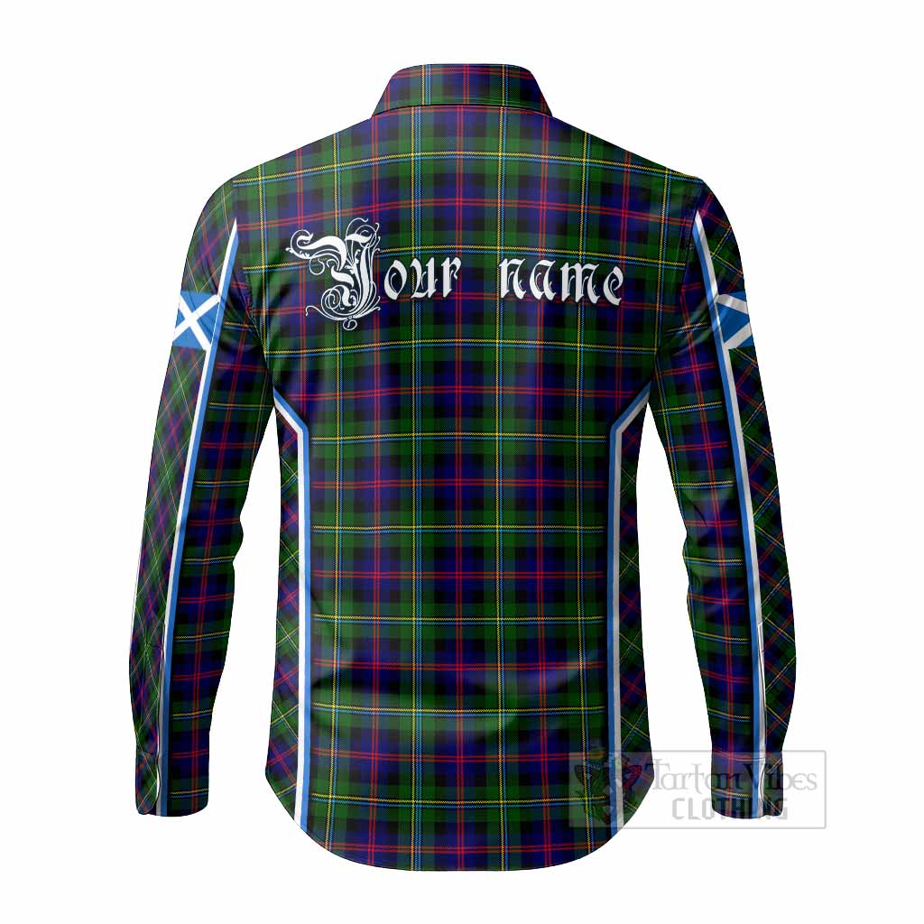 Malcolm Tartan Crest Long Sleeve Button Shirts Scotland Coat of Arm Flag Style - Tartan Vibes Clothing