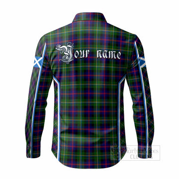Malcolm Tartan Crest Long Sleeve Button Shirts Scotland Coat of Arm Flag Style