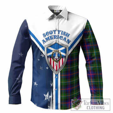 Malcolm Tartan Crest Long Sleeve Button Shirts Scottish-American Heritage
