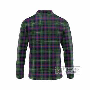 Malcolm Tartan Crest Long Sleeve Polo Shirt Ferocious Lion Style