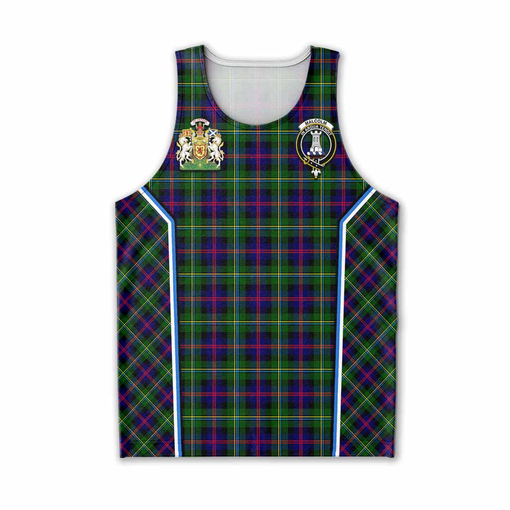 Malcolm Tartan Crest Men Tank Top Scotland Coat of Arm Flag Style - Tartan Vibes Clothing