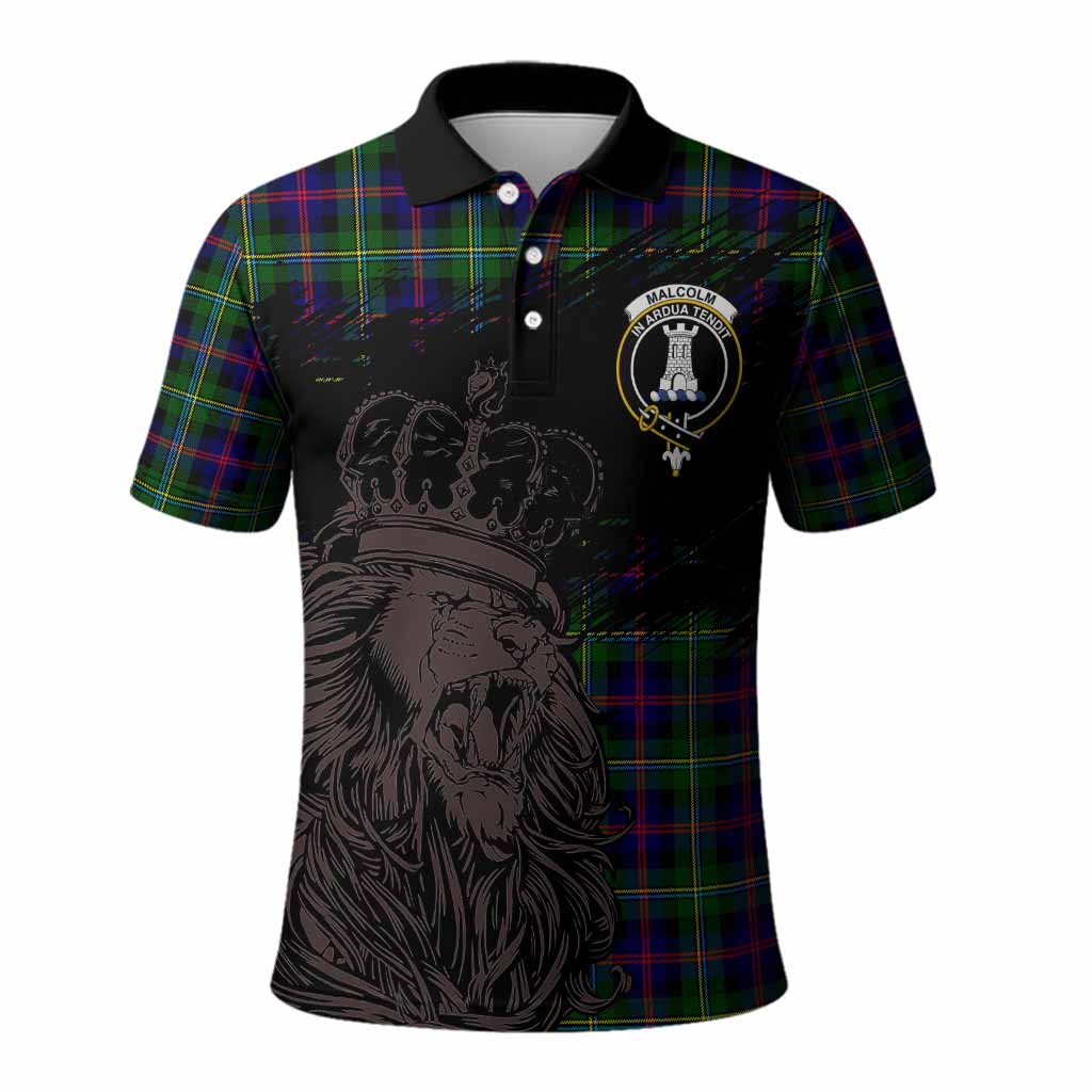 Malcolm Tartan Crest Polo Shirt Crowned Lion Heritage Style