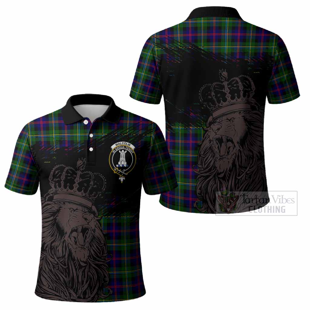 Malcolm Tartan Crest Polo Shirt Crowned Lion Heritage Style