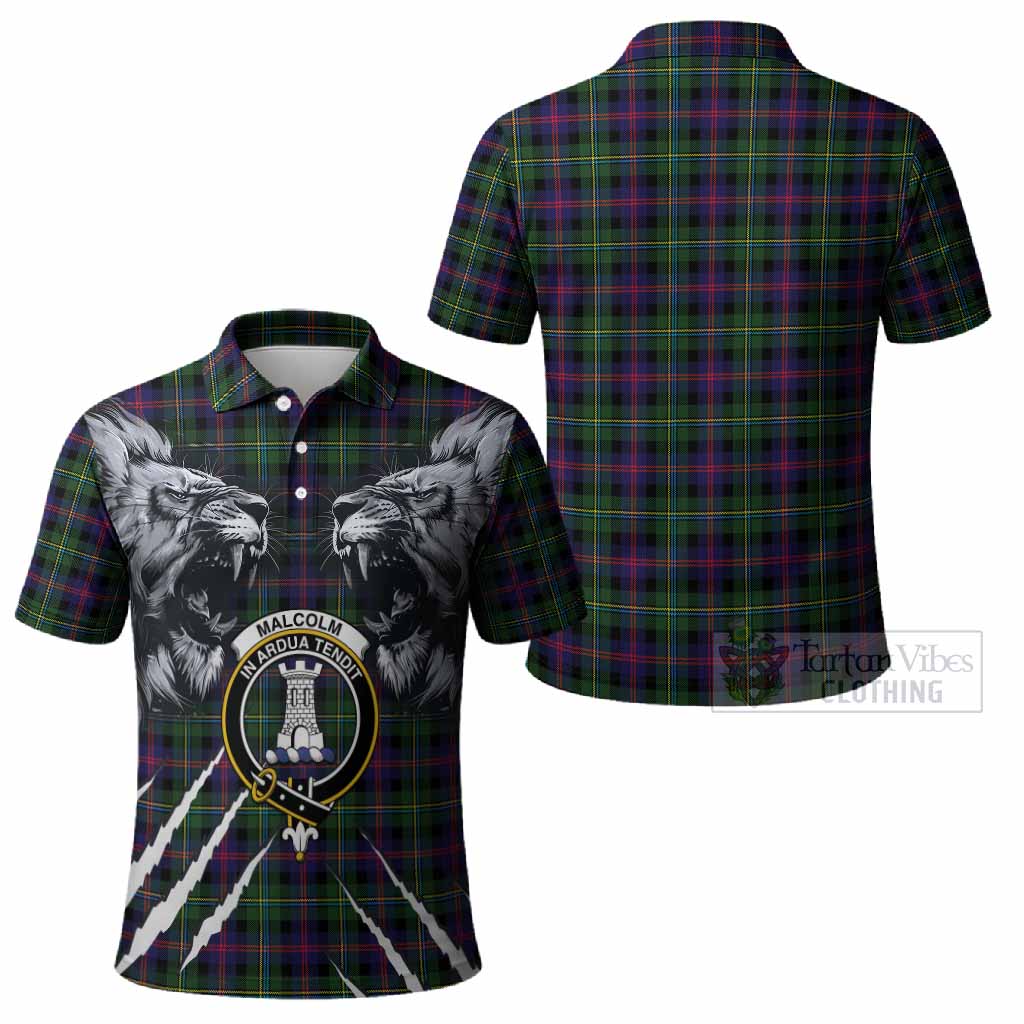 Malcolm Tartan Crest Polo Shirt Ferocious Lion Style