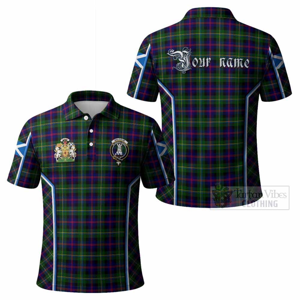 Malcolm Tartan Crest Polo Shirt Scotland Coat of Arm Flag Style - Tartan Vibes Clothing