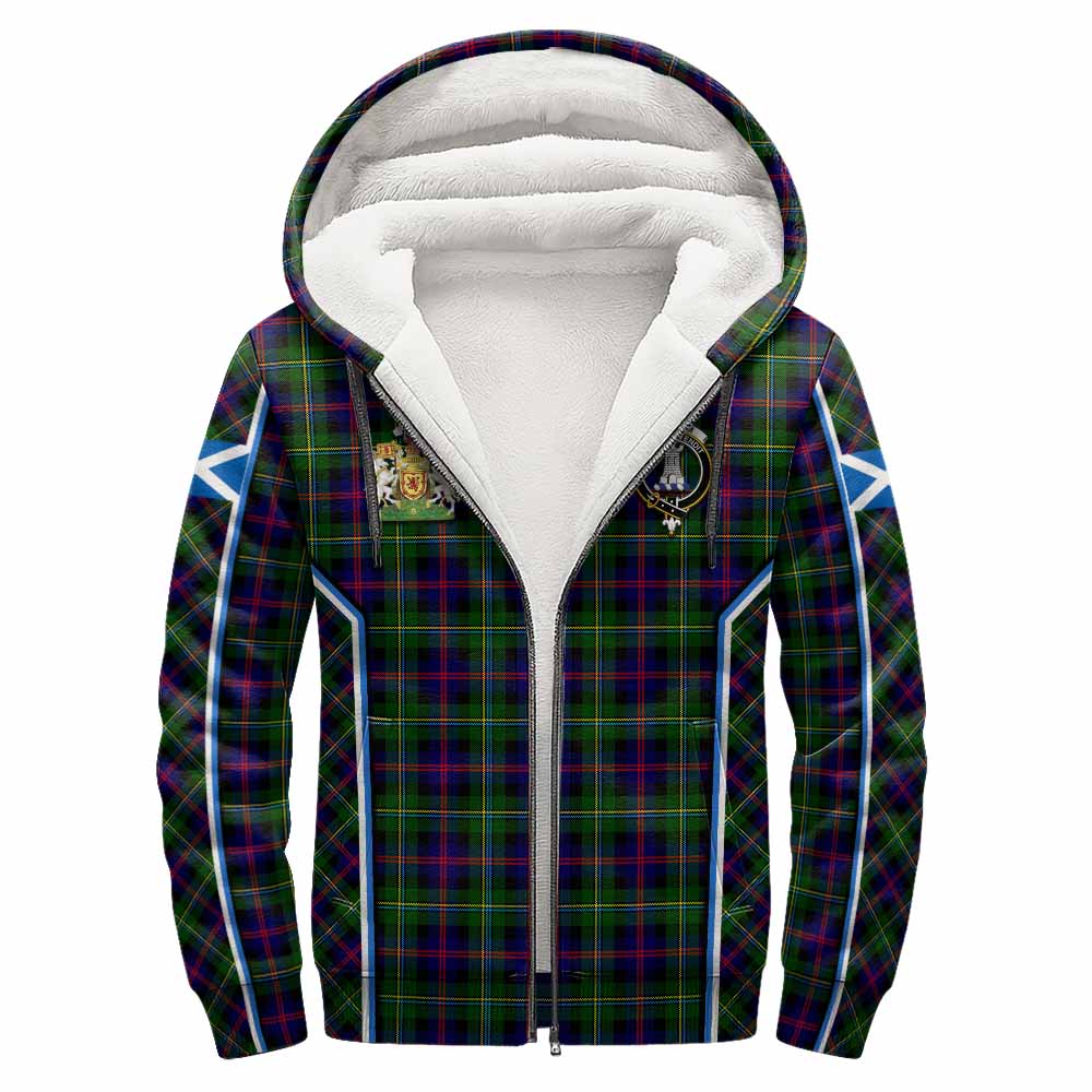 Malcolm Tartan Crest Sherpa Hoodie Scotland Coat of Arm Flag Style - Tartan Vibes Clothing