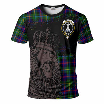 Malcolm Tartan Crest T-Shirt Crowned Lion Heritage Style