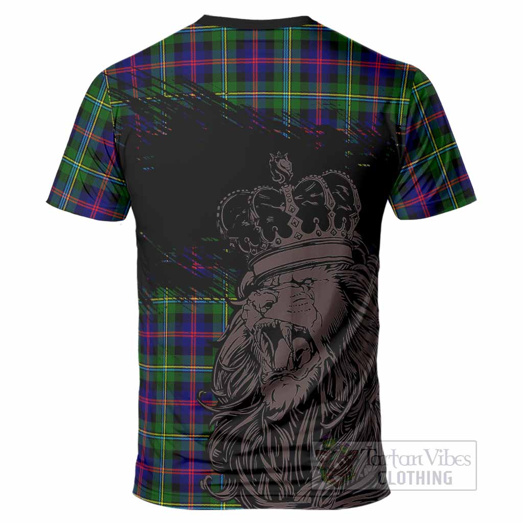Malcolm Tartan Crest T-Shirt Crowned Lion Heritage Style