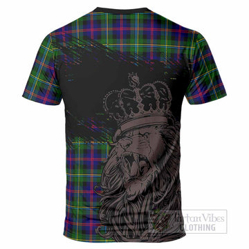 Malcolm Tartan Crest T-Shirt Crowned Lion Heritage Style