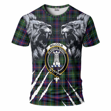 Malcolm Tartan Crest T-Shirt Ferocious Lion Style
