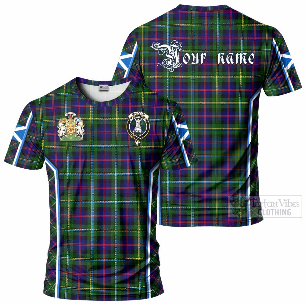 Malcolm Tartan Crest T-shirt Scotland Coat of Arm Flag Style - Tartan Vibes Clothing