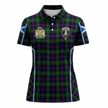 Malcolm Tartan Crest Women's Polo Shirt Scotland Coat of Arm Flag Style