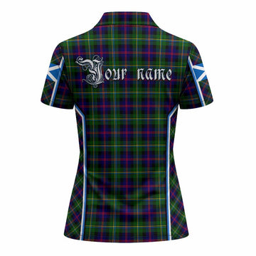 Malcolm Tartan Crest Women's Polo Shirt Scotland Coat of Arm Flag Style