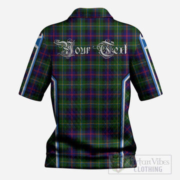 Malcolm Tartan Crest Women’s Polo Sweater Top Scotland Coat of Arm Flag Style