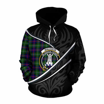Malcolm Tartan Family Crest Cotton Hoodie Celtic Scottish Thistle Floral - Tartan Vibes Clothing