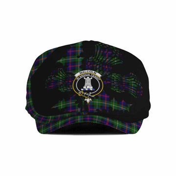 Malcolm Tartan Family Crest Flat Cap, Jeff Cap Scotland Thistle Floral