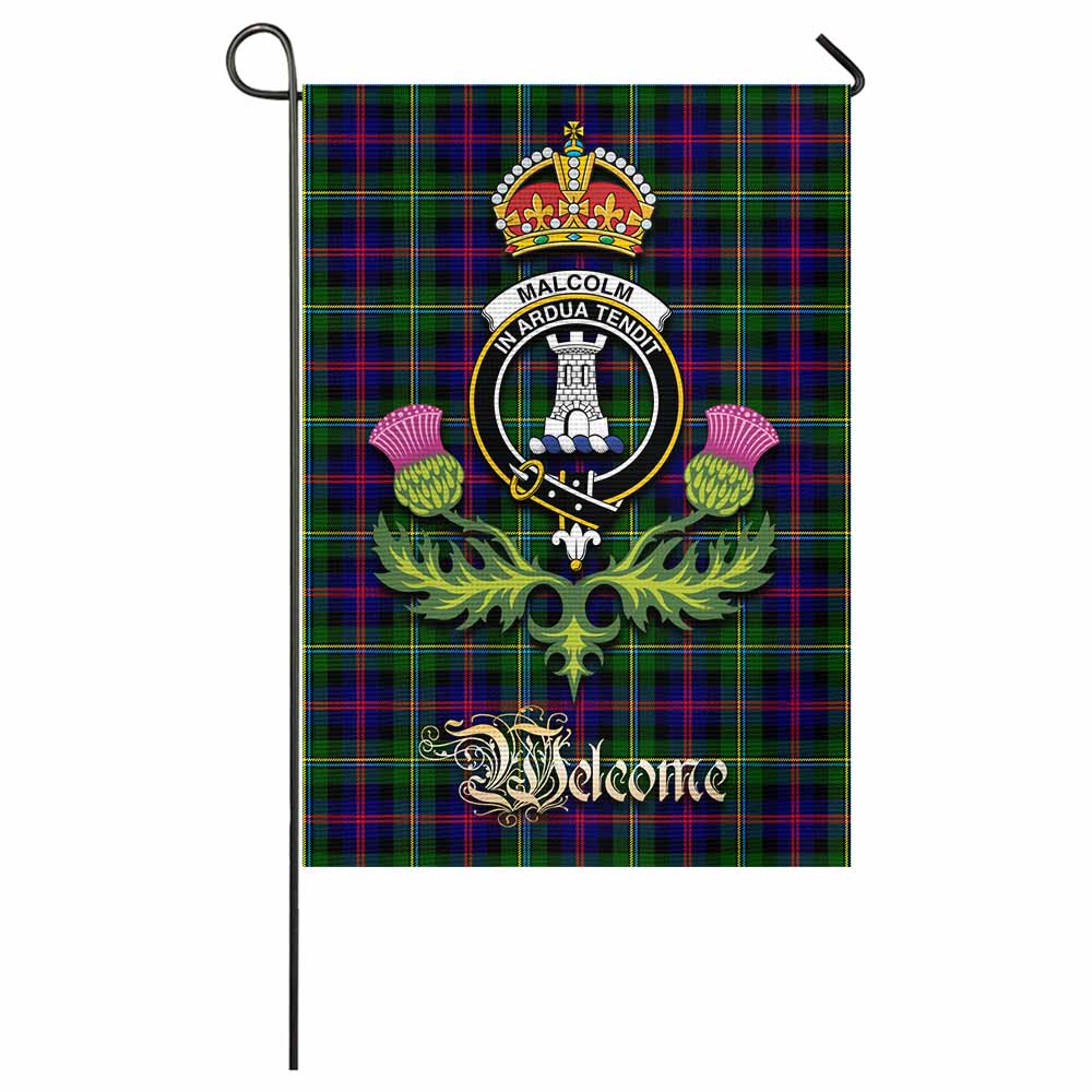 Malcolm Tartan Family Crest Garden Flag Royal Thistle Welcome Style - Tartan Vibes Clothing