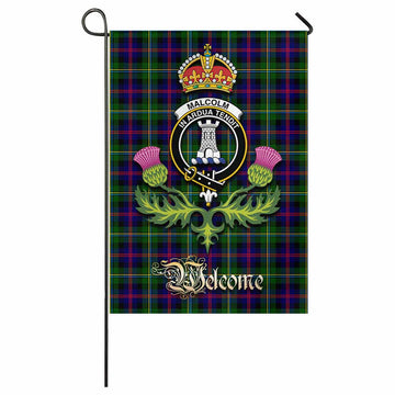 Malcolm Tartan Family Crest Garden Flag Royal Thistle Welcome Style