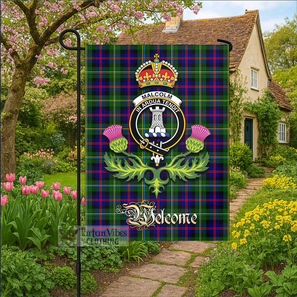 Malcolm Tartan Family Crest Garden Flag Royal Thistle Welcome Style - Tartan Vibes Clothing