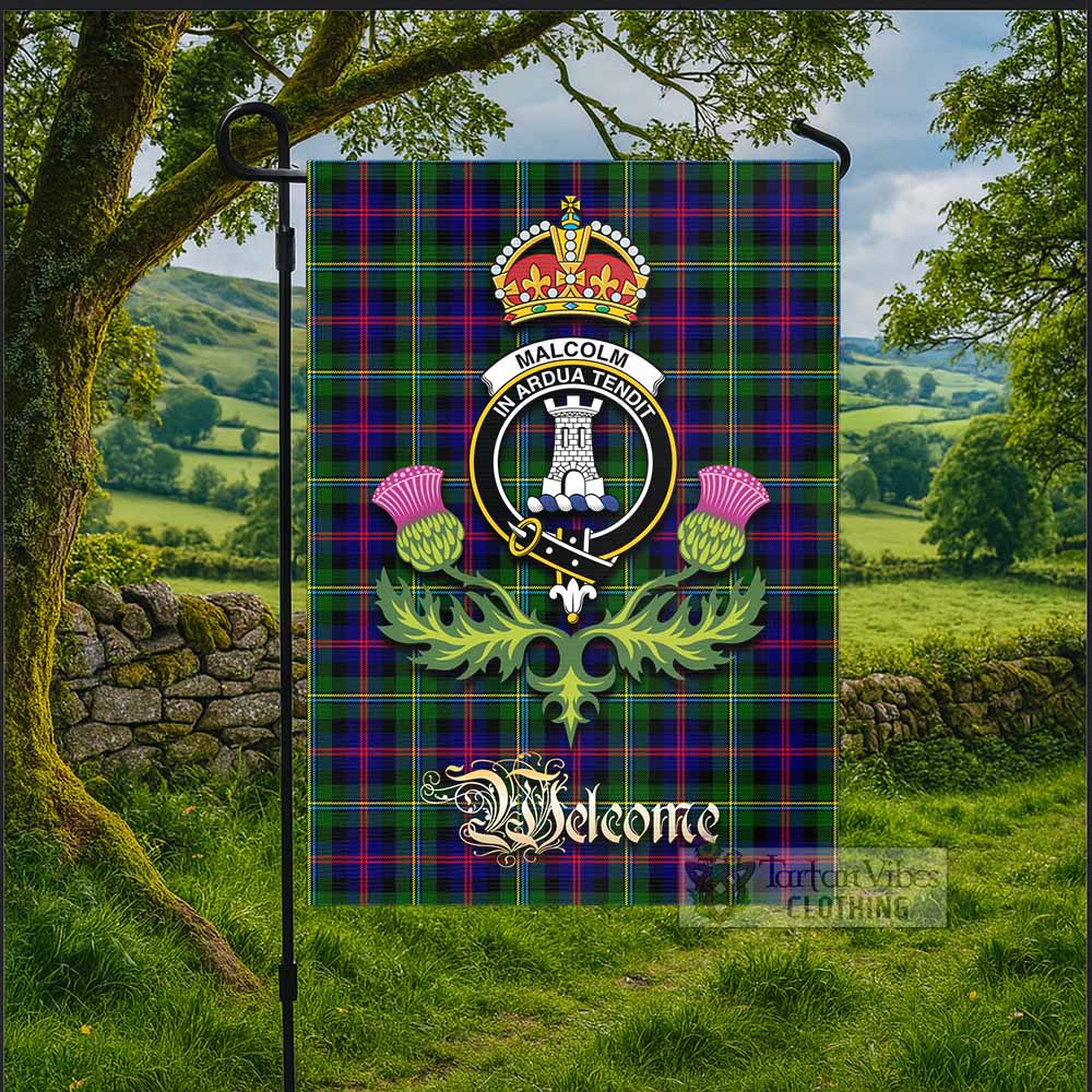 Malcolm Tartan Family Crest Garden Flag Royal Thistle Welcome Style - Tartan Vibes Clothing