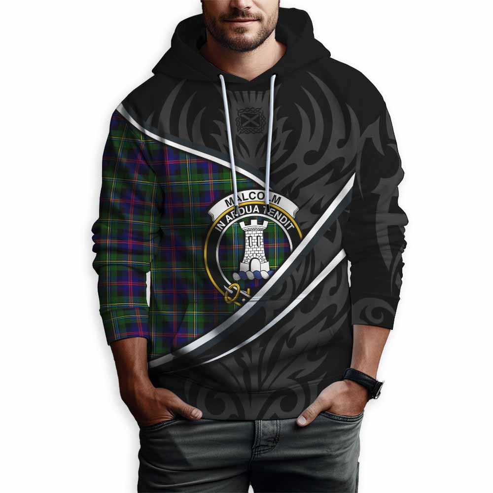 Malcolm Tartan Family Crest Hoodie Celtic Scottish Thistle Floral - Tartan Vibes Clothing