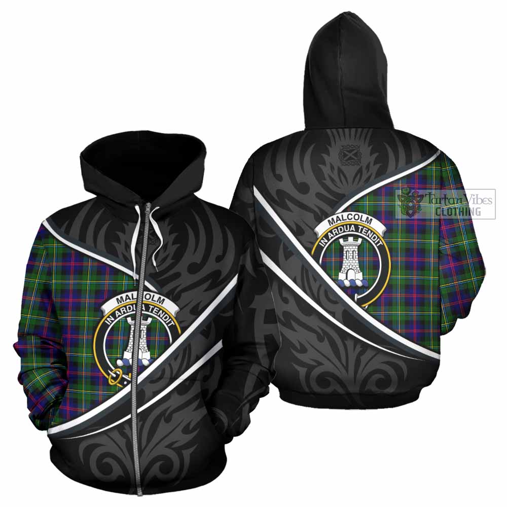 Malcolm Tartan Family Crest Hoodie Celtic Scottish Thistle Floral - Tartan Vibes Clothing