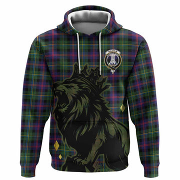 Malcolm Tartan Family Crest Hoodie Crowned Lion Roaring