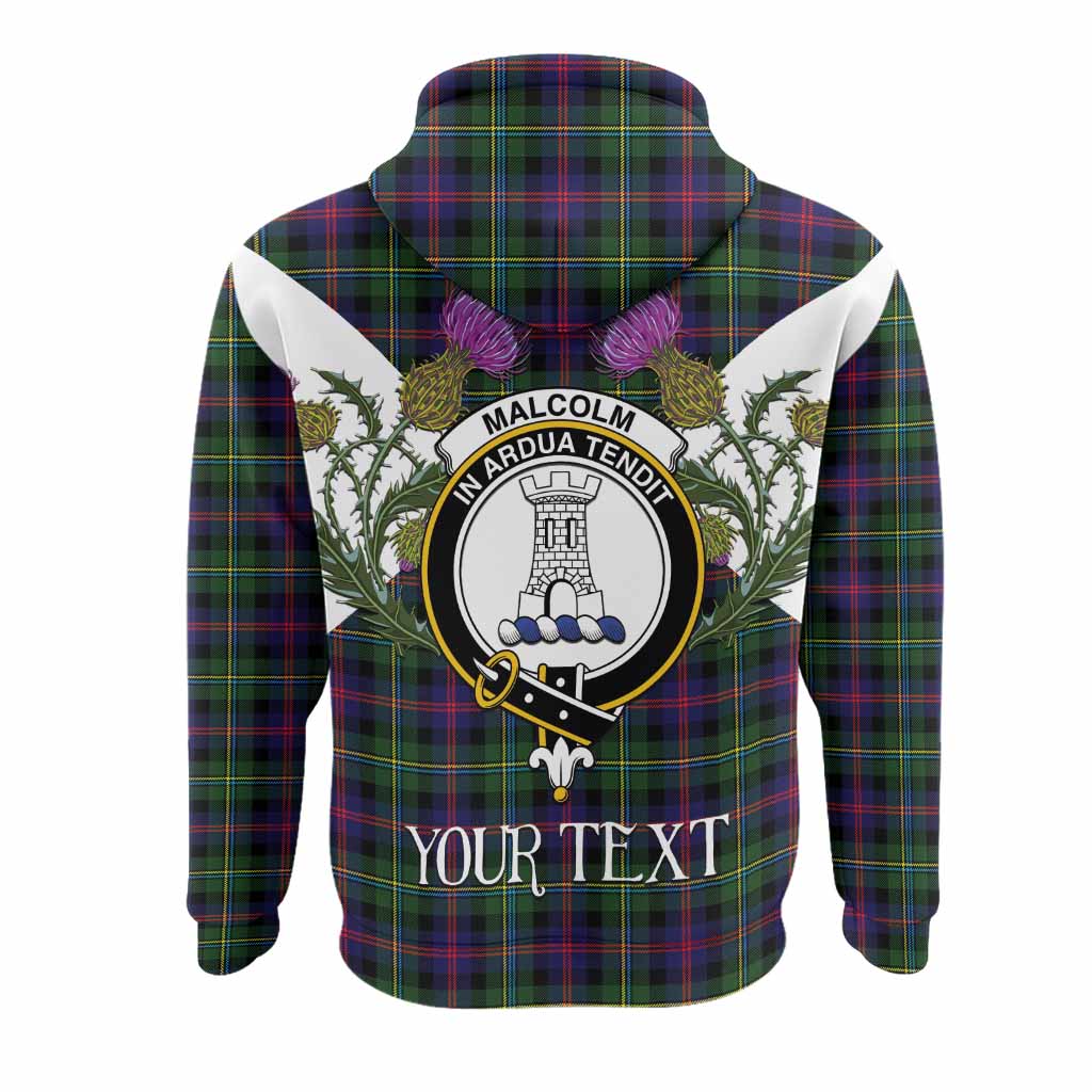 Malcolm Tartan Family Crest Hoodie Scottish Burns Night Thistle Floral