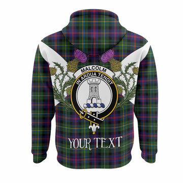 Malcolm Tartan Family Crest Hoodie Scottish Burns Night Thistle Floral