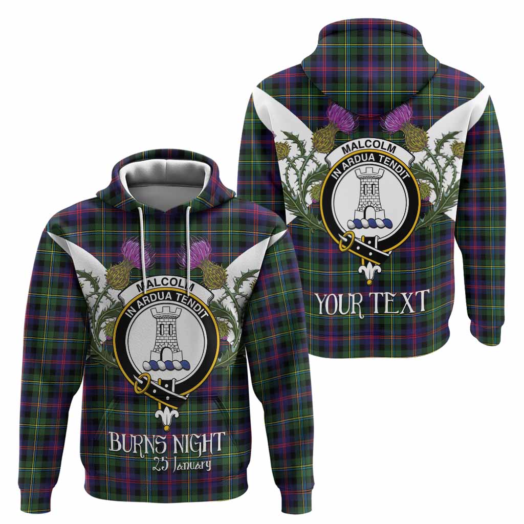 Malcolm Tartan Family Crest Hoodie Scottish Burns Night Thistle Floral