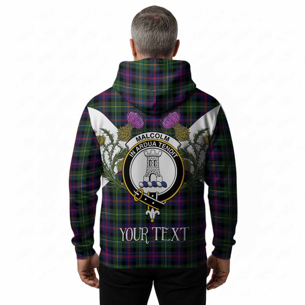 Malcolm Tartan Family Crest Hoodie Scottish Burns Night Thistle Floral