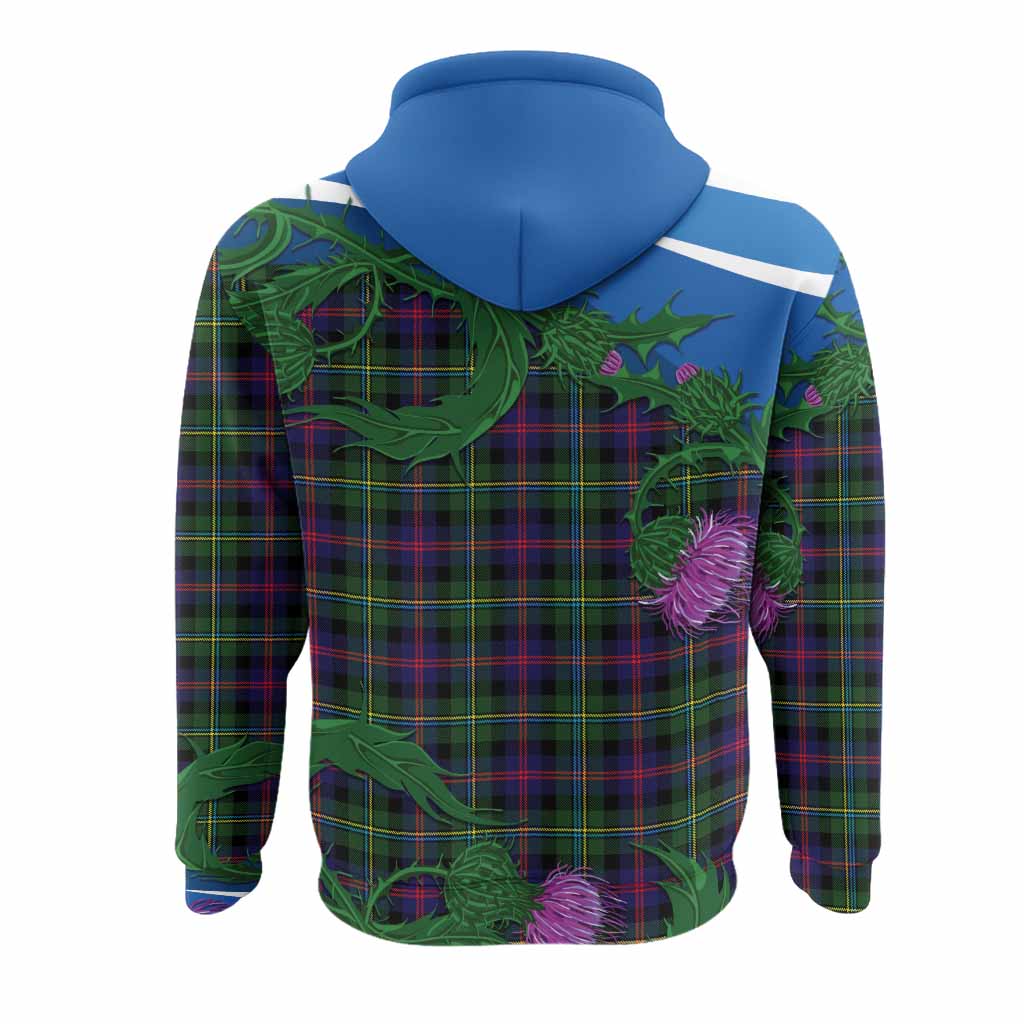 Malcolm Tartan Family Crest Hoodie Thistle in Minimalism
