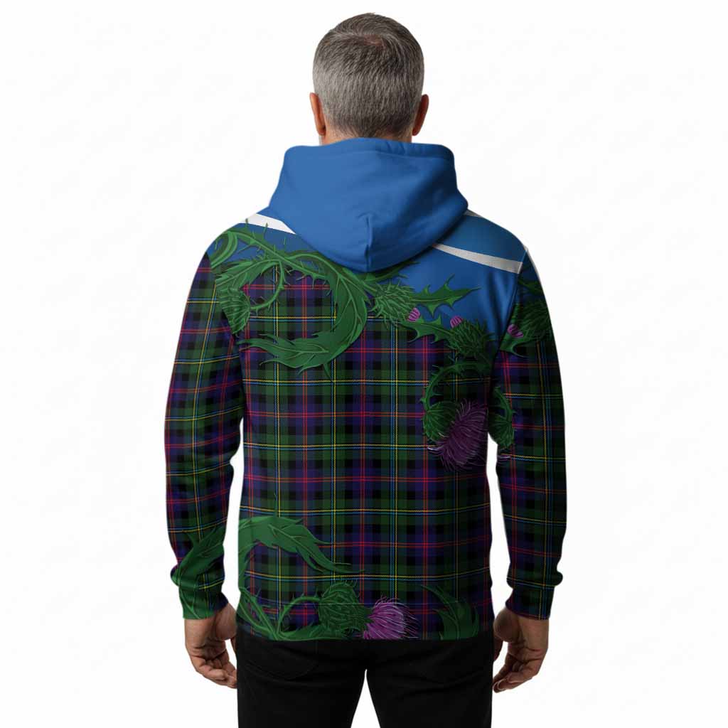 Malcolm Tartan Family Crest Hoodie Thistle in Minimalism