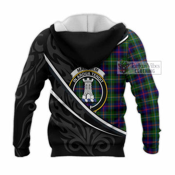 Malcolm Tartan Family Crest Knitted Hoodie Celtic Scottish Thistle Floral - Tartan Vibes Clothing