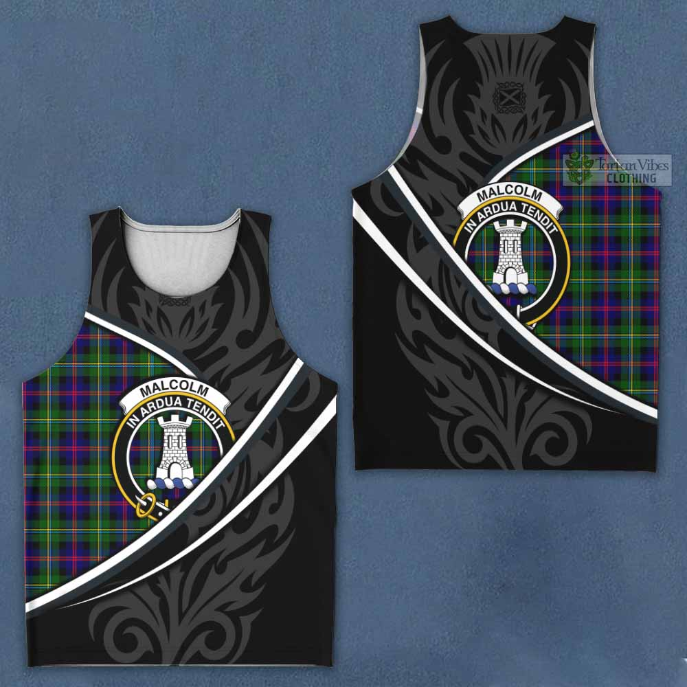 Malcolm Tartan Family Crest Men Tank Top Celtic Scottish Thistle Floral - Tartan Vibes Clothing