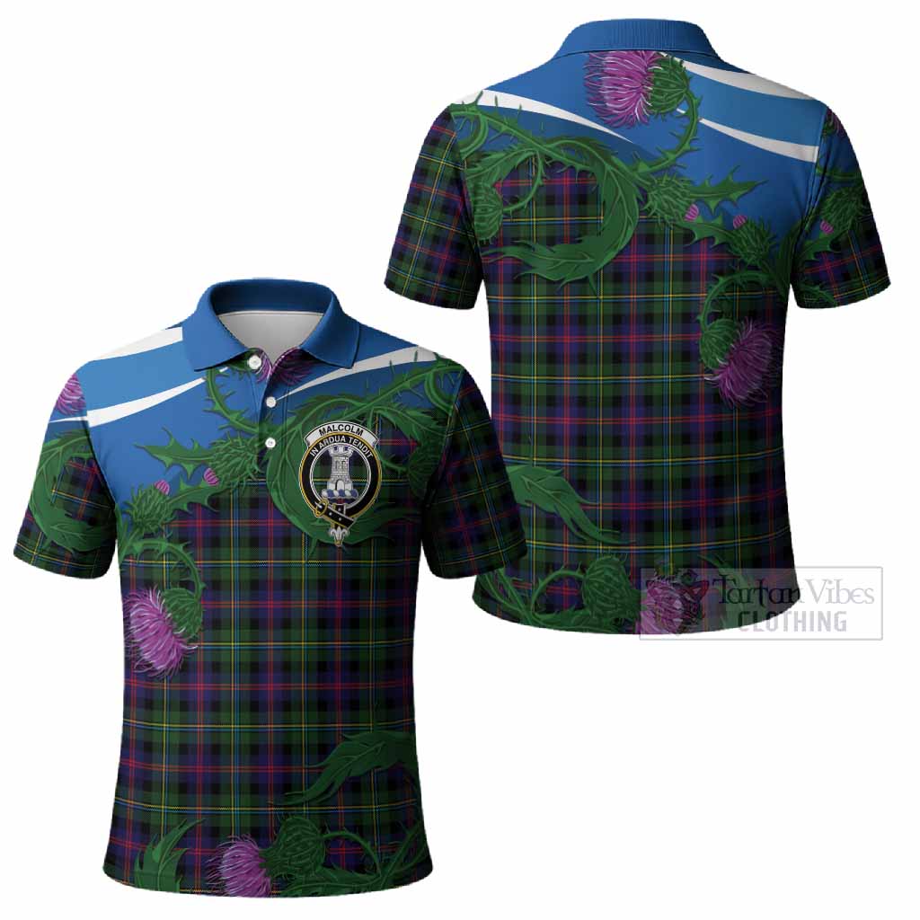 Malcolm Tartan Family Crest Polo Shirt Thistle in Minimalism