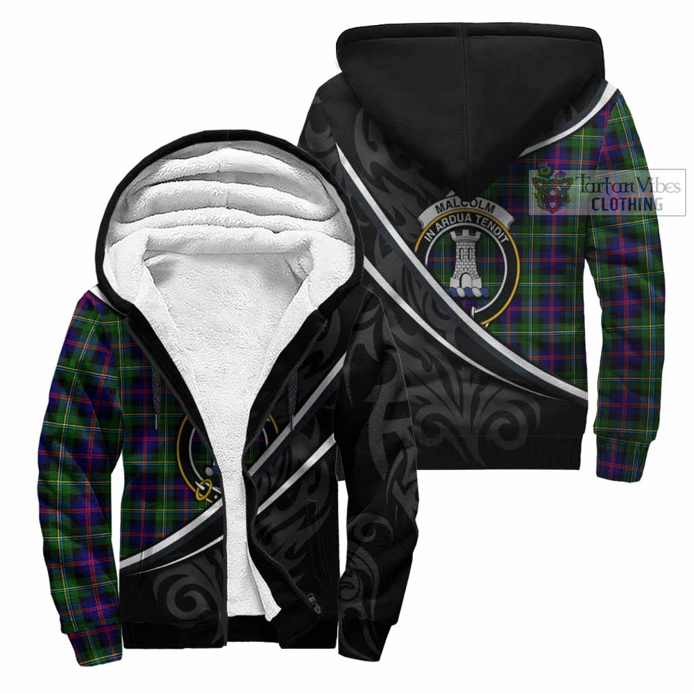 Malcolm Tartan Family Crest Sherpa Hoodie Celtic Scottish Thistle Floral - Tartan Vibes Clothing