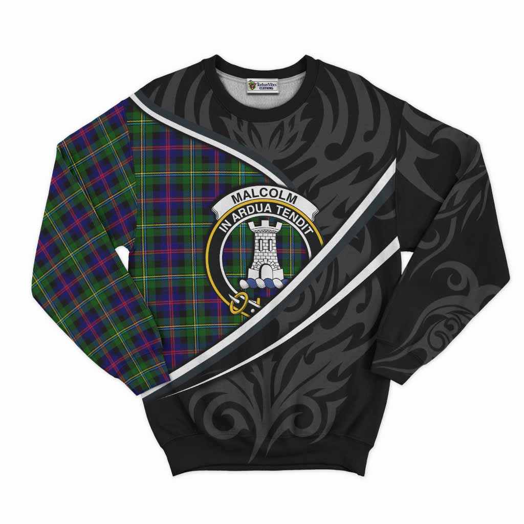 Malcolm Tartan Family Crest Sweatshirt Celtic Scottish Thistle Floral - Tartan Vibes Clothing