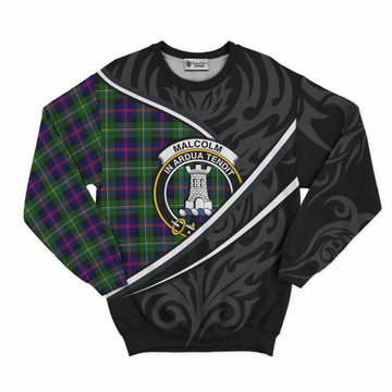 Malcolm Tartan Family Crest Sweatshirt Celtic Scottish Thistle Floral